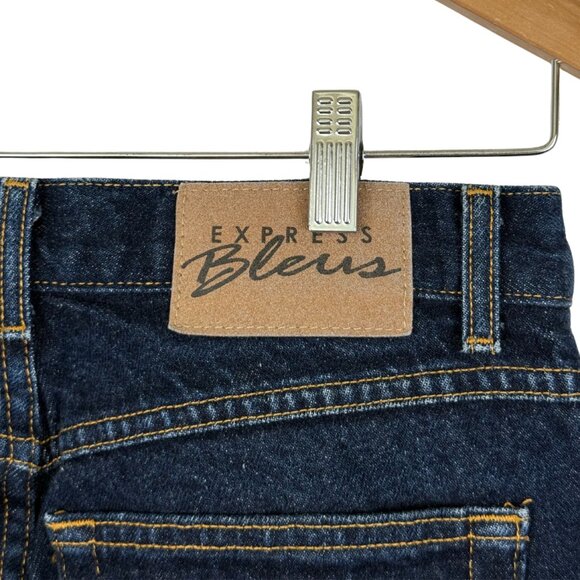 EXPRESS Bleus 100% Cotton High Waisted Dark Wash Mini Bootcut Denim Jeans - 5/6R - Picture 4 of 5
